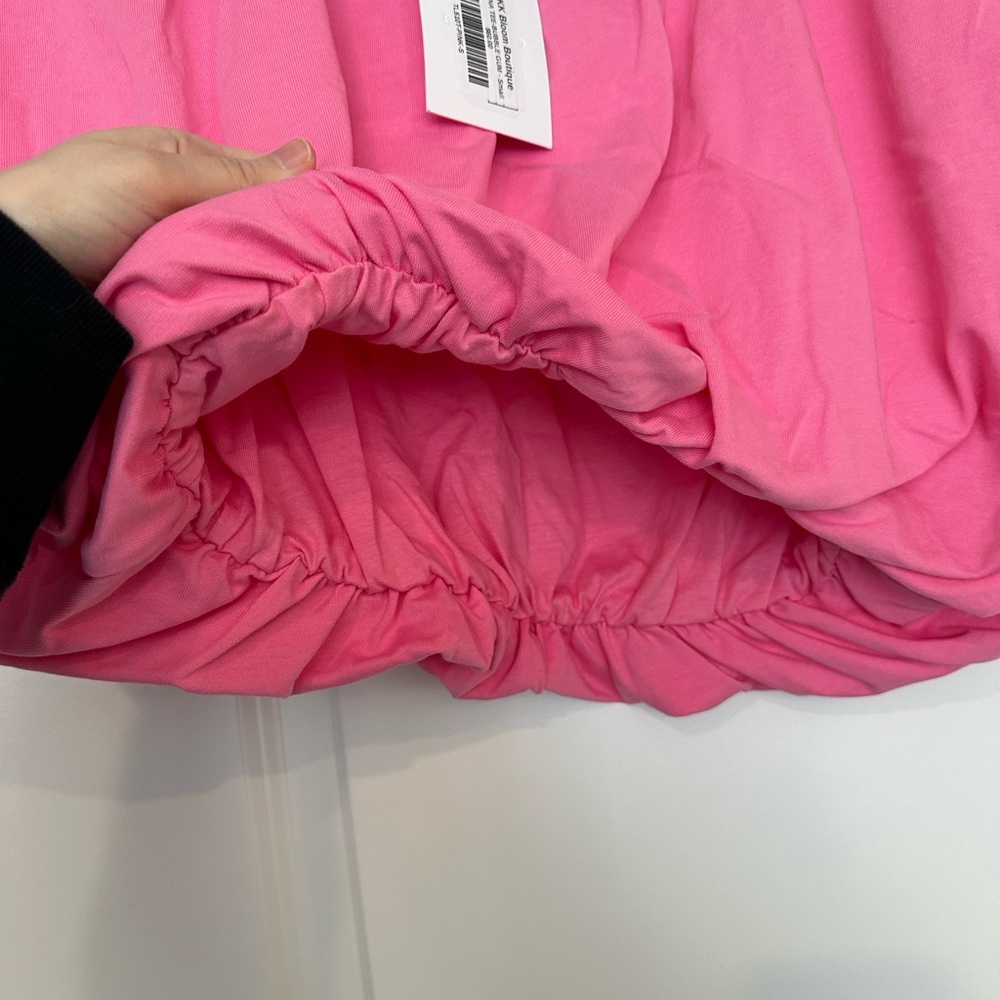 NWT Grey Lab Bubble Hem Hot Pink Crop Top Size S - Picture 3 of 7